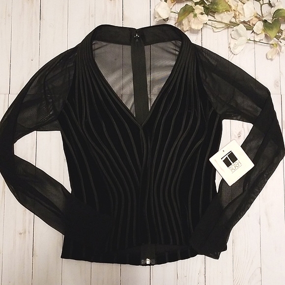 Vintage Tadashi Mesh Eveningwear Halter Blouse - Picture 1 of 7